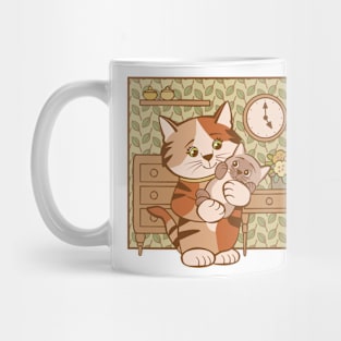 Cat and Baby Kitten at Home Mug